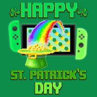 Happy St Patricks Day Retro Pixel Video Game Mousepad
