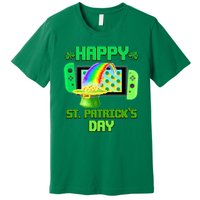 Happy St Patricks Day Retro Pixel Video Game Premium T-Shirt