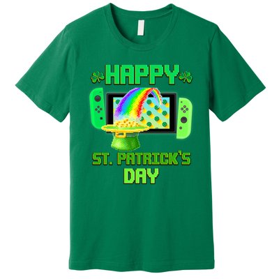 Happy St Patricks Day Retro Pixel Video Game Premium T-Shirt