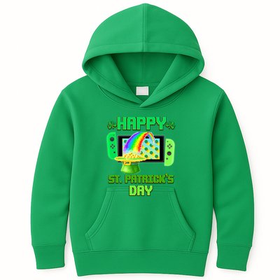 Happy St Patricks Day Retro Pixel Video Game Kids Hoodie
