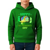 Happy St Patricks Day Retro Pixel Video Game Kids Hoodie