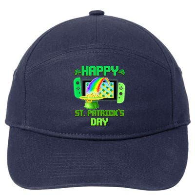 Happy St Patricks Day Retro Pixel Video Game 7-Panel Snapback Hat