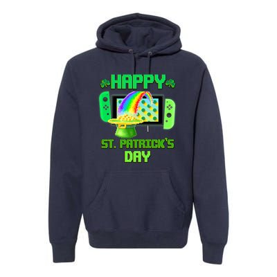 Happy St Patricks Day Retro Pixel Video Game Premium Hoodie