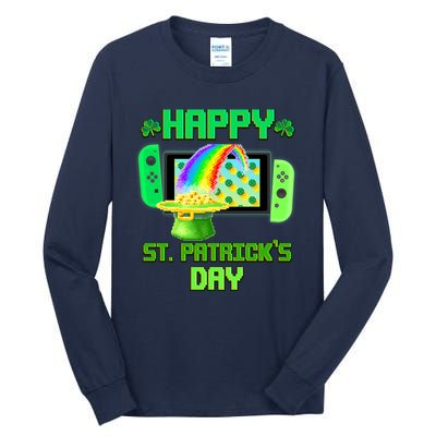 Happy St Patricks Day Retro Pixel Video Game Tall Long Sleeve T-Shirt