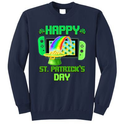 Happy St Patricks Day Retro Pixel Video Game Tall Sweatshirt