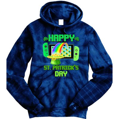 Happy St Patricks Day Retro Pixel Video Game Tie Dye Hoodie