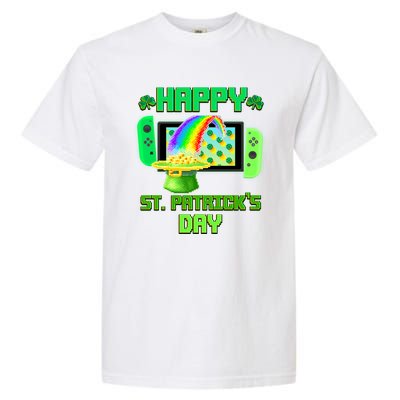 Happy St Patricks Day Retro Pixel Video Game Garment-Dyed Heavyweight T-Shirt