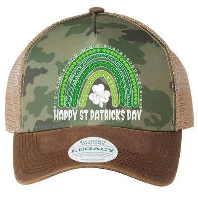 Happy St Patrick's Day Rainbow Irish Shamrock Leprechaun Legacy Tie Dye Trucker Hat