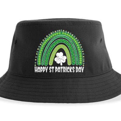 Happy St Patrick's Day Rainbow Irish Shamrock Leprechaun Sustainable Bucket Hat