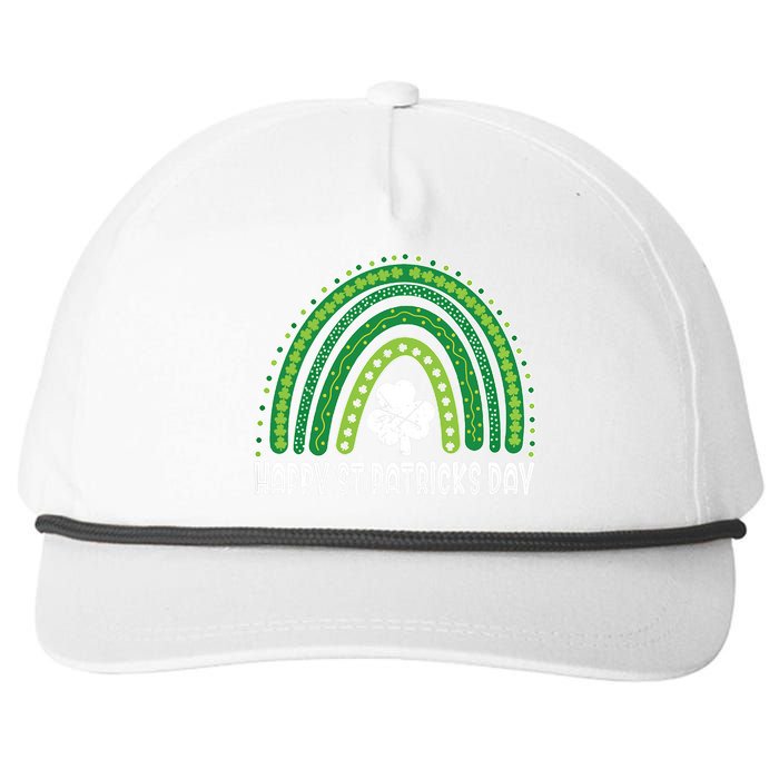 Happy St Patrick's Day Rainbow Irish Shamrock Leprechaun Snapback Five-Panel Rope Hat