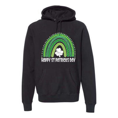 Happy St Patrick's Day Rainbow Irish Shamrock Leprechaun Premium Hoodie