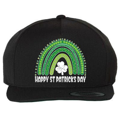 Happy St Patrick's Day Rainbow Irish Shamrock Leprechaun Wool Snapback Cap