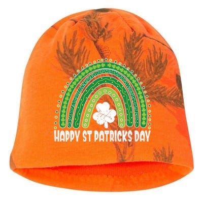 Happy St Patrick's Day Rainbow Irish Shamrock Leprechaun Kati - Camo Knit Beanie