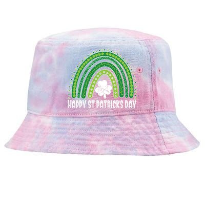 Happy St Patrick's Day Rainbow Irish Shamrock Leprechaun Tie-Dyed Bucket Hat