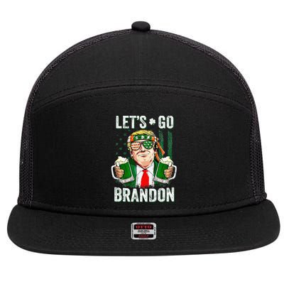 Happy St Patricks day Let's Go Beer Brandon Trump Leprechaun  7 Panel Mesh Trucker Snapback Hat