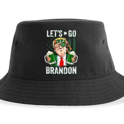 Happy St Patricks day Let's Go Beer Brandon Trump Leprechaun  Sustainable Bucket Hat