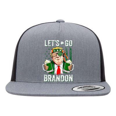 Happy St Patricks day Let's Go Beer Brandon Trump Leprechaun  Flat Bill Trucker Hat