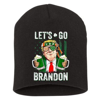 Happy St Patricks day Let's Go Beer Brandon Trump Leprechaun  Short Acrylic Beanie