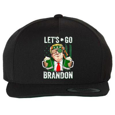 Happy St Patricks day Let's Go Beer Brandon Trump Leprechaun  Wool Snapback Cap