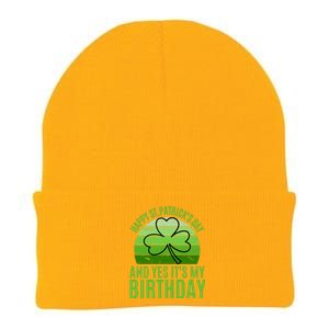 Happy St Patricks Day And Yes ItS My Birthday Knit Cap Winter Beanie