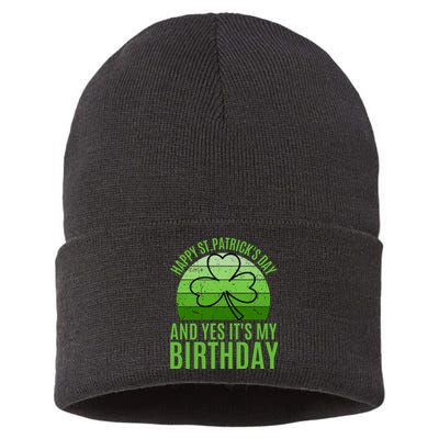 Happy St Patricks Day And Yes ItS My Birthday Sustainable Knit Beanie