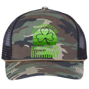 Happy St Patricks Day And Yes ItS My Birthday Retro Rope Trucker Hat Cap