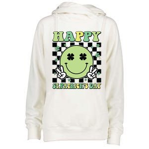 Happy St Patricks Day St Paddys Day Retro Womens Funnel Neck Pullover Hood