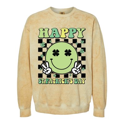 Happy St Patricks Day St Paddys Day Retro Colorblast Crewneck Sweatshirt