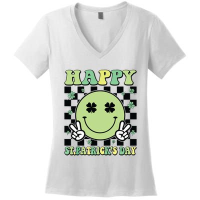 Happy St Patricks Day St Paddys Day Retro Women's V-Neck T-Shirt