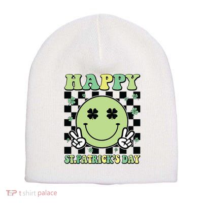Happy St Patricks Day St Paddys Day Retro Short Acrylic Beanie