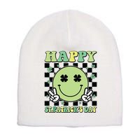 Happy St Patricks Day St Paddys Day Retro Short Acrylic Beanie