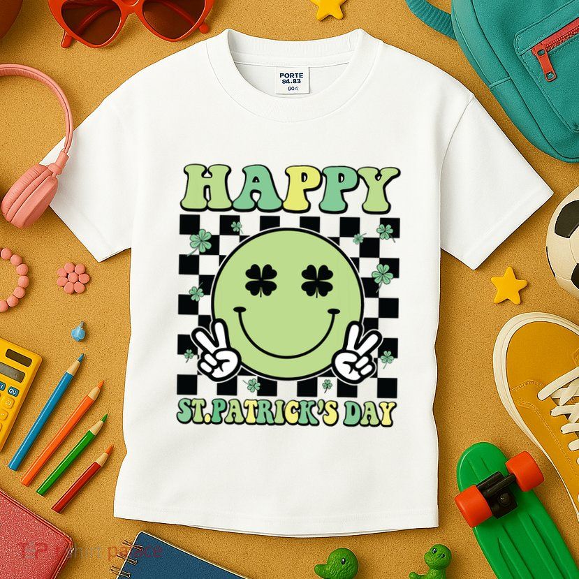 Happy St Patricks Day St Paddys Day Retro Kids T-Shirt
