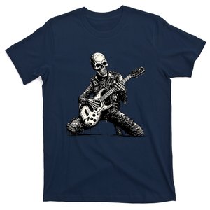 Halloween Skeleton Playing Guitar Rock And Roll Funny Skull T-Shirt