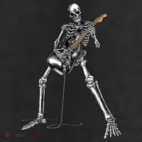 Halloween Skeleton Playing Guitar Rock And Roll Band Tees Cool Comfort Performance Bucket Hat