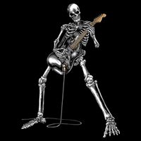 Halloween Skeleton Playing Guitar Rock And Roll Band Tees Cooling Performance Crew T-Shirt