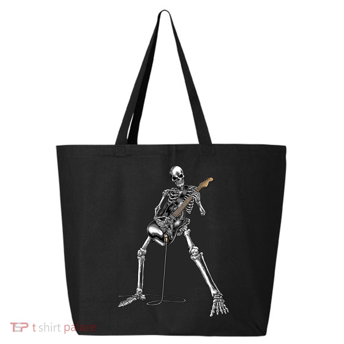 Halloween Skeleton Playing Guitar Rock And Roll Band Tees 25L Jumbo Tote