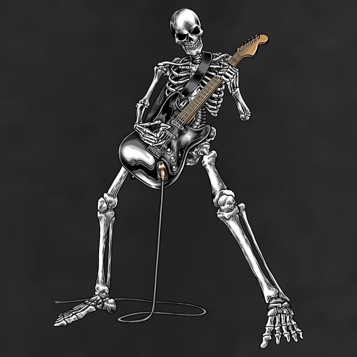 Halloween Skeleton Playing Guitar Rock And Roll Band Tees Golf Towel