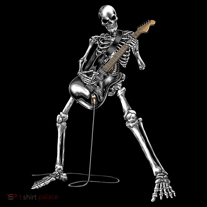 Halloween Skeleton Playing Guitar Rock And Roll Band Tees Visor