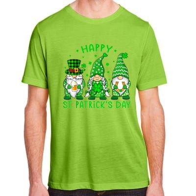 Happy St Patrick's Day Three Gnomes Shamrock Women Adult ChromaSoft Performance T-Shirt