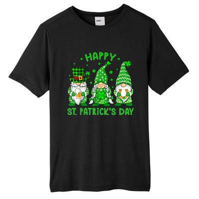 Happy St Patrick's Day Three Gnomes Shamrock Women Tall Fusion ChromaSoft Performance T-Shirt