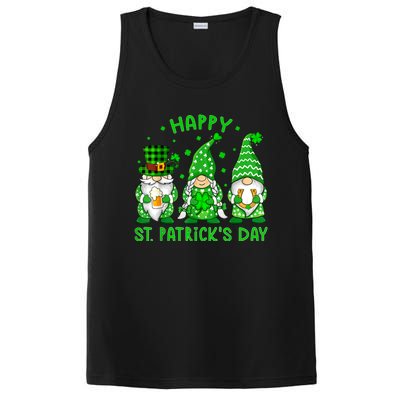 Happy St Patrick's Day Three Gnomes Shamrock Women PosiCharge Competitor Tank