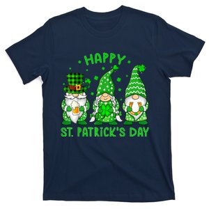 Happy St Patrick's Day Three Gnomes Shamrock Women T-Shirt