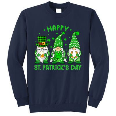 Happy St Patrick's Day Three Gnomes Shamrock Women Tall Sweatshirt