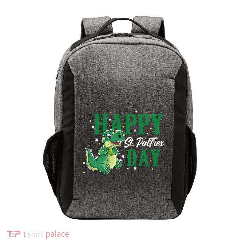 Happy St Pattrex Day Dino Holiday St Patricks Day Gift Vector Backpack