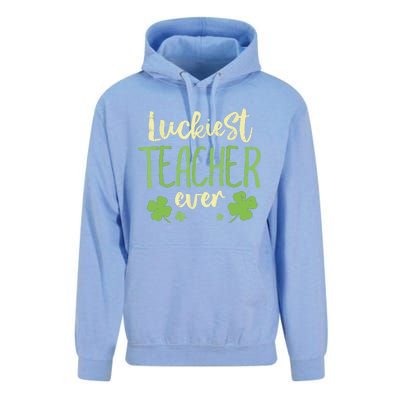 Happy St Patricks Day Luckiest Teacher Ever Teaching Gift Unisex Surf Hoodie