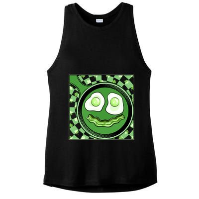 Happy St Patricks Day Green Eggs And Bacon Smile Ladies PosiCharge Tri-Blend Wicking Tank