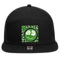 Happy St Patricks Day Green Eggs And Bacon Smile 7 Panel Mesh Trucker Snapback Hat