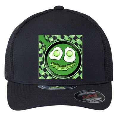 Happy St Patricks Day Green Eggs And Bacon Smile Flexfit Unipanel Trucker Cap