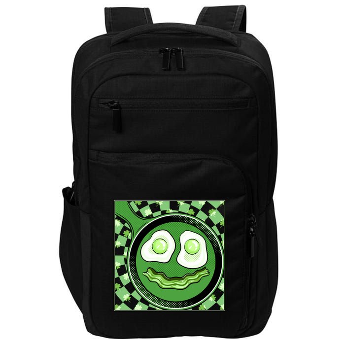 Happy St Patricks Day Green Eggs And Bacon Smile Impact Tech Backpack