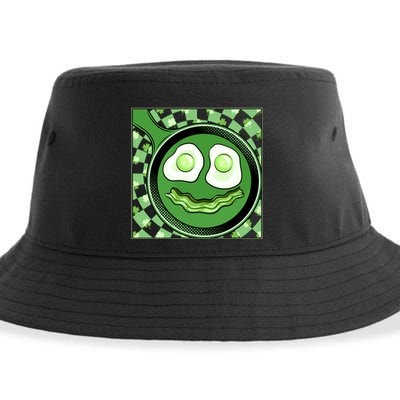 Happy St Patricks Day Green Eggs And Bacon Smile Sustainable Bucket Hat